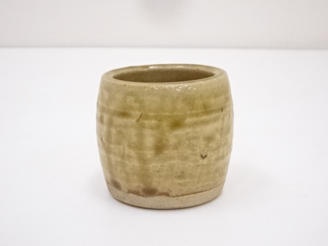 JAPANESE TEA CEREMONY / FUTA OKI(LID REST) / YELLOW-SETO WARE